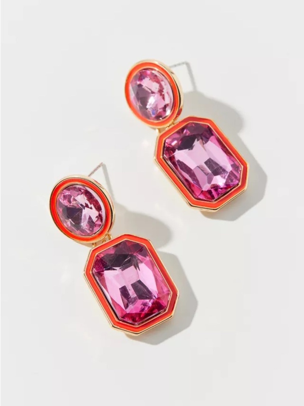 Urban Outfitters Pink Gem Drop Earrings